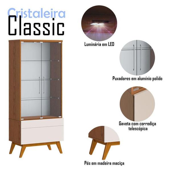 Imagem de Cristaleira Ambiente Classic Freijó Touch Off White - Imcal