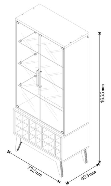 Imagem de Cristaleira Classic AD Nature - Imcal Móveis