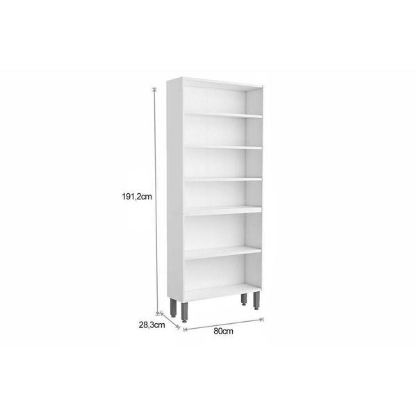 Imagem de Cristaleira de Cozinha Paneleiro Gourmet 7039 c/ 6 Portas (2 c/ Vidro) 80cm Branco - Bertolini