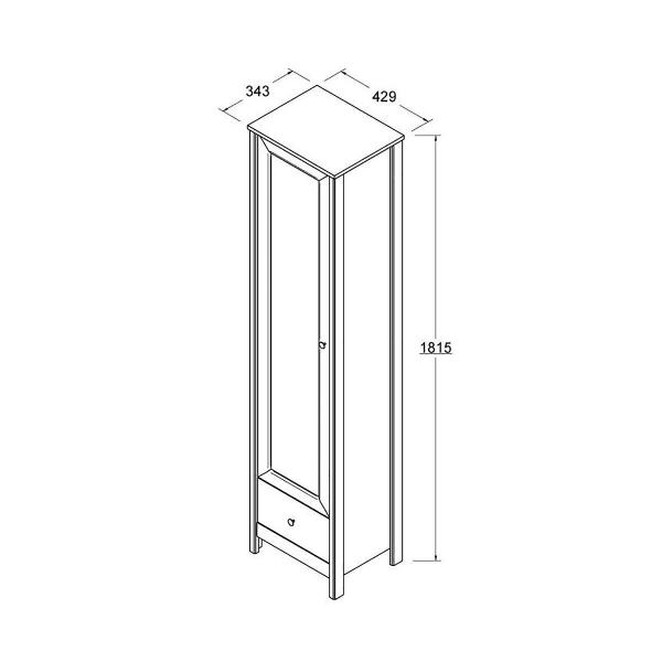 Imagem de Cristaleira Ditália 1 Porta de Vidro 1 Gaveta E-962 Cozy