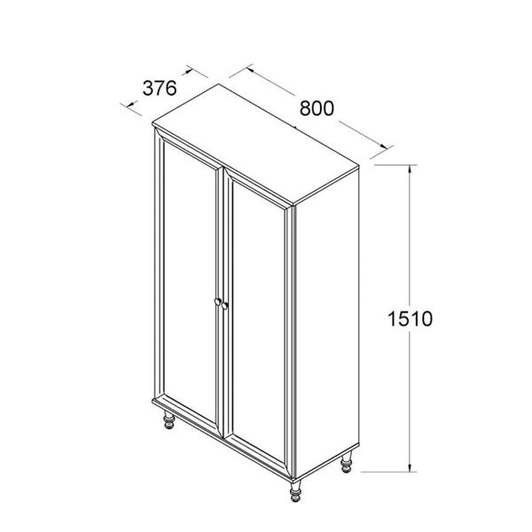 Imagem de Cristaleira Est. para Livros Ditália 2Pt Vd E-957 Cozy