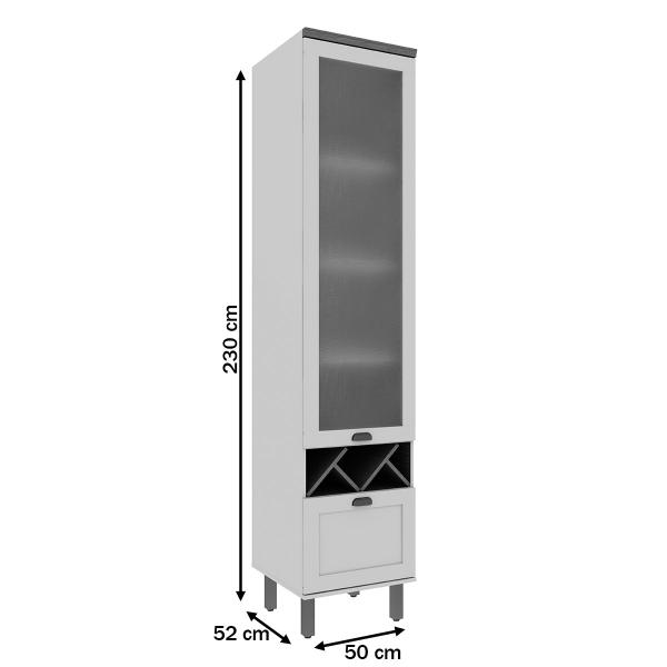 Imagem de Cristaleira Iluminata 100% Mdf 1 Porta de Vidro e Adega Mint - Genialflex