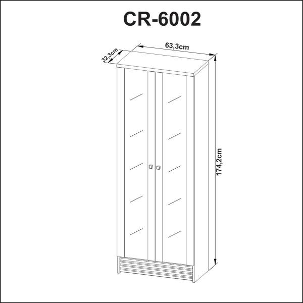 Imagem de Cristaleira Para Sala 2 Portas de Vidro e 5 Nichos 174,2 cm