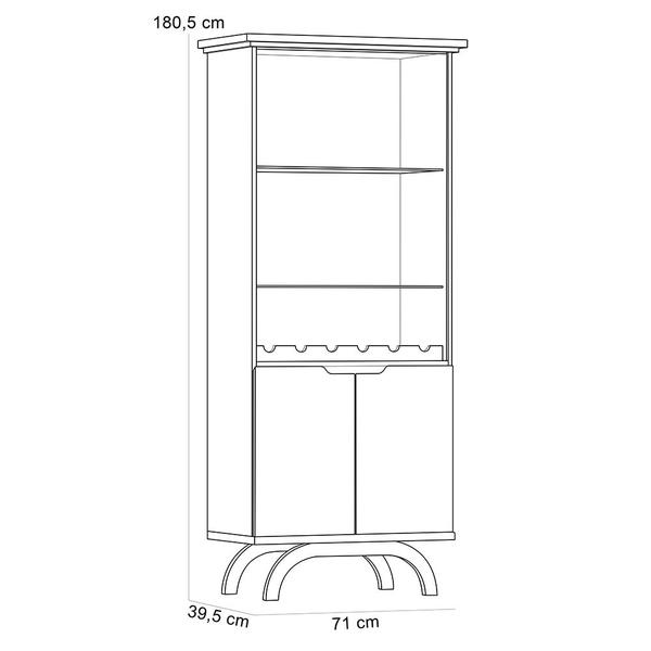 Imagem de Cristaleira Para Sala de Jantar Bar Adega 4 Portas Vicky N01 Imbuia - Lyam Decor