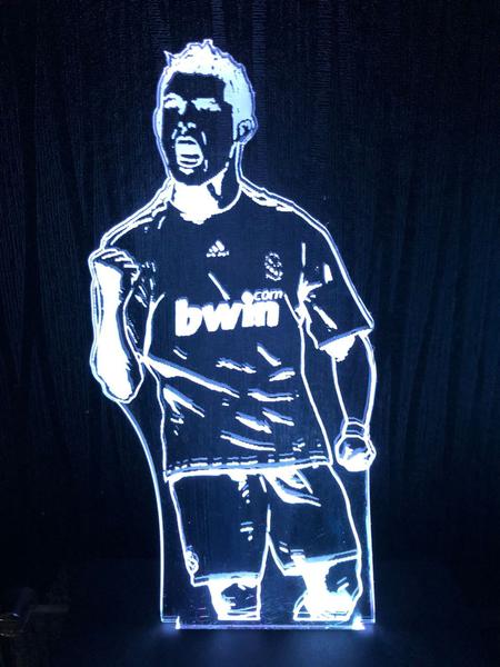 Imagem de Cristiano Ronaldo, Futebol, Luminária Led 16 Cores, Decoração