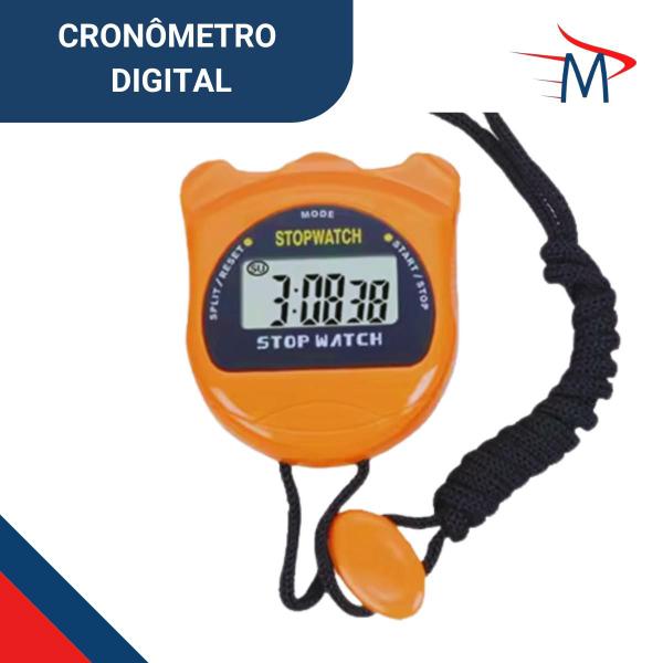 Imagem de Cronômetro Digital Multifuncional Alarme Laranja C/12 apitos