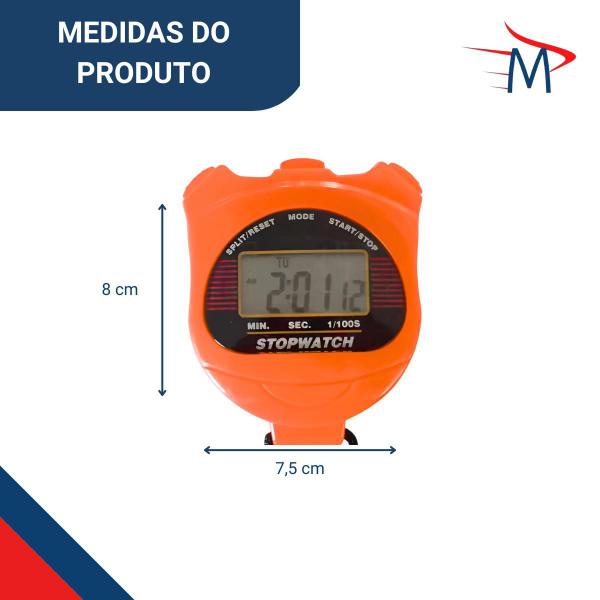 Imagem de Cronômetro Digital Multifuncional Alarme Laranja C/12 apitos