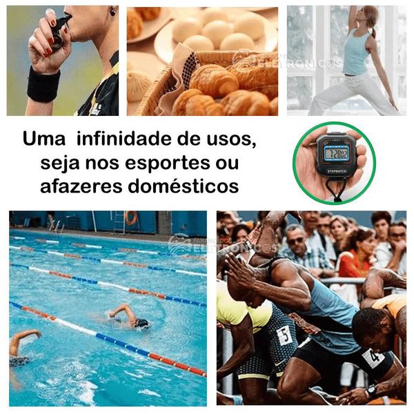 Imagem de Cronômetro Digital Multifuncional Com Função Relógio Alarme Leve e Compacto KL103