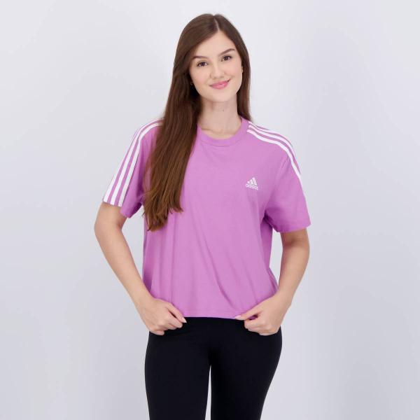 Imagem de Cropped Adidas 3 Stripes Feminino Rosa