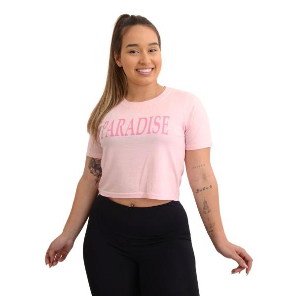 Imagem de Cropped Blusa Feminina Estampado Camiseta Fitness Academia