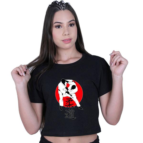 Imagem de Cropped Blusinha Algodão Esporte Judô Luta Artes Marciais