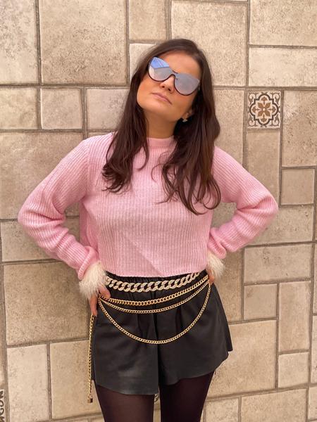 Imagem de Cropped Feminino Tricô  Blogueira  Papilloo