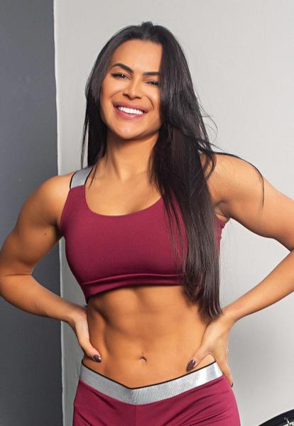 Imagem de Cropped Fitness Alça de Elástico Cruzado nas Costas Marsala