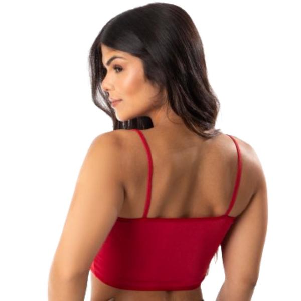 Imagem de Cropped Fitness Feminino Faixa Alcinha Top De Academia Casual Básico Treino Sem Bojo