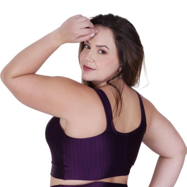 Imagem de Cropped Plus Size de Academia Fitness 3D Top Alça Sustentação - TOP NICOLE PLUS