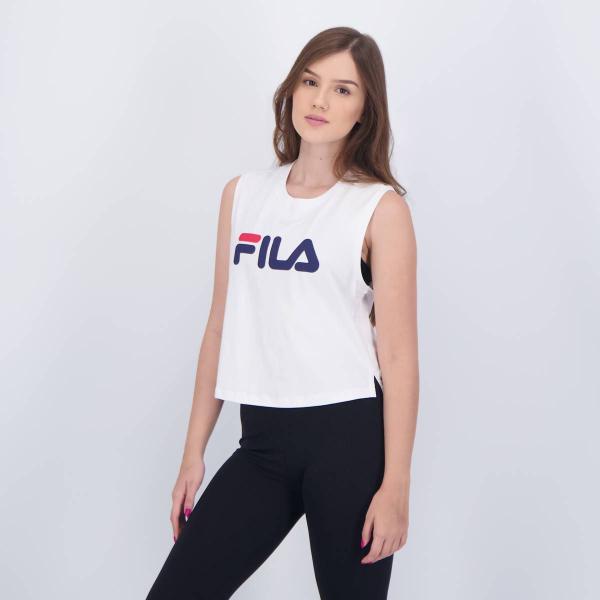 Imagem de Cropped Regata Fila Letter III Feminino Branco