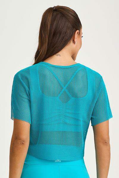 Imagem de Cropped Tela Respiravel com Aplicacao Cajubrasil Azul Skyblue