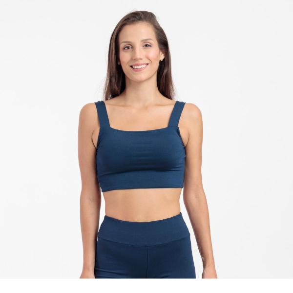 Imagem de Cropped Top Feminino Alça Larga Sem Bojo Academia