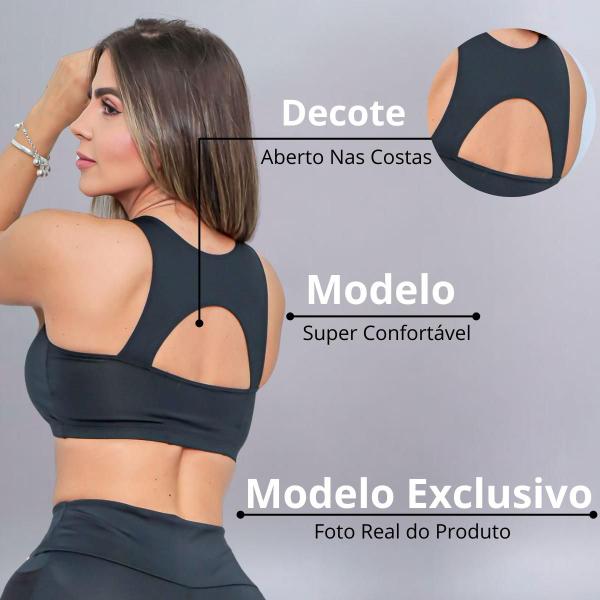 Imagem de Cropped Top Feminino Esportivo Com Bojo Removível para Academia e Treinos