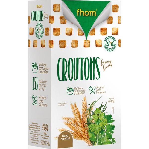 Crouton Ervas Finas Caixa 100g Vegano FHOM Imagem de Crouton Ervas Finas Caixa 100g Vegano FHOM
