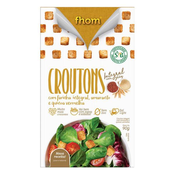 Crouton Integral com Grãos Caixa 90g Vegano FHOM Imagem de Crouton Integral com Grãos Caixa 90g Vegano FHOM