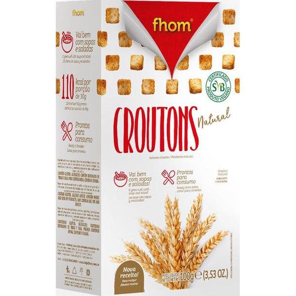 Crouton Natural Caixa 100g Vegano FHOM Imagem de Crouton Natural Caixa 100g Vegano FHOM