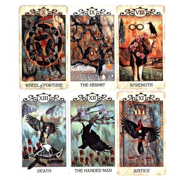 Imagem de Crow Tarot Deck Tarô do Corvo Cartas de Baralho de Oráculo