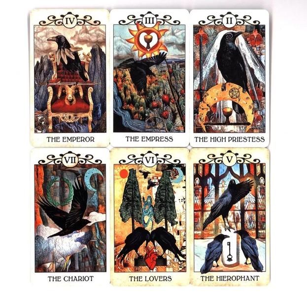 Imagem de Crow Tarot Deck Tarô do Corvo Cartas de Baralho de Oráculo