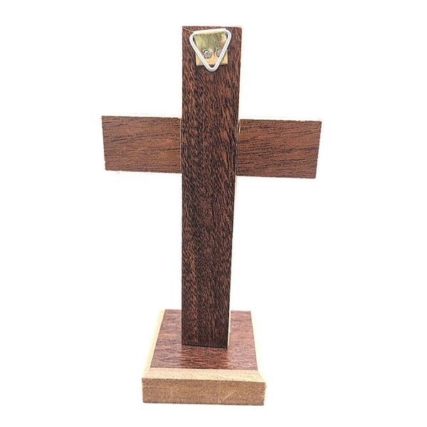 Imagem de Cruz Crucifixo em Madeira de Mão de Bolsa para Orar Pequena