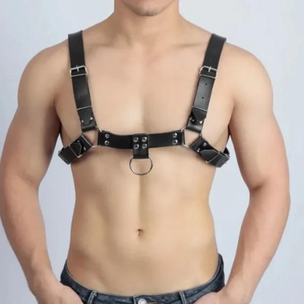 Imagem de Cruzado couro masculino harness 