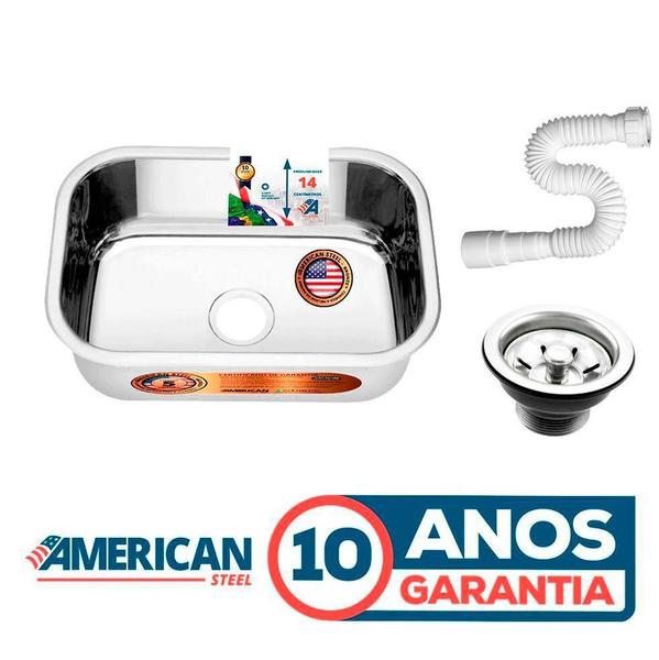 Imagem de Cuba Aço Inox American Steel N1-14 Funda 47X30X14