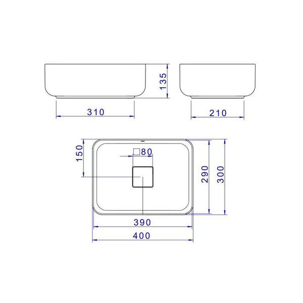 Imagem de Cuba Apoio Deca Slim 40X30 L.13040.94 Retangular Ébano