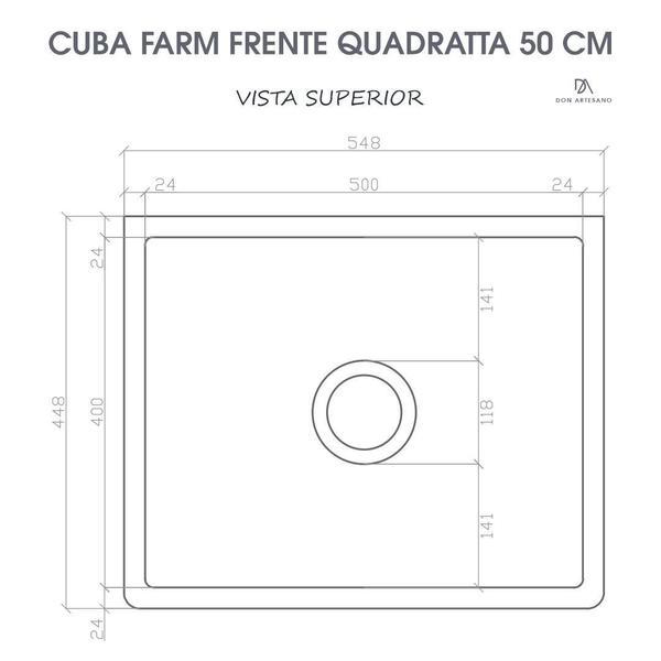 Imagem de Cuba Cozinha Farm Sink Frente Quadratta 50 Cm - Branca