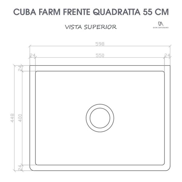 Imagem de Cuba Cozinha Farm Sink Frente Quadratta 55 Cm - Branca