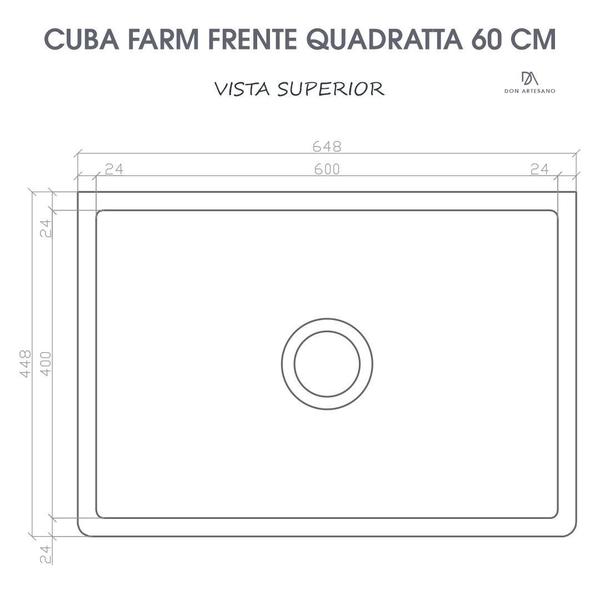 Imagem de Cuba Cozinha Farm Sink Frente Quadratta 60 Cm - Branca