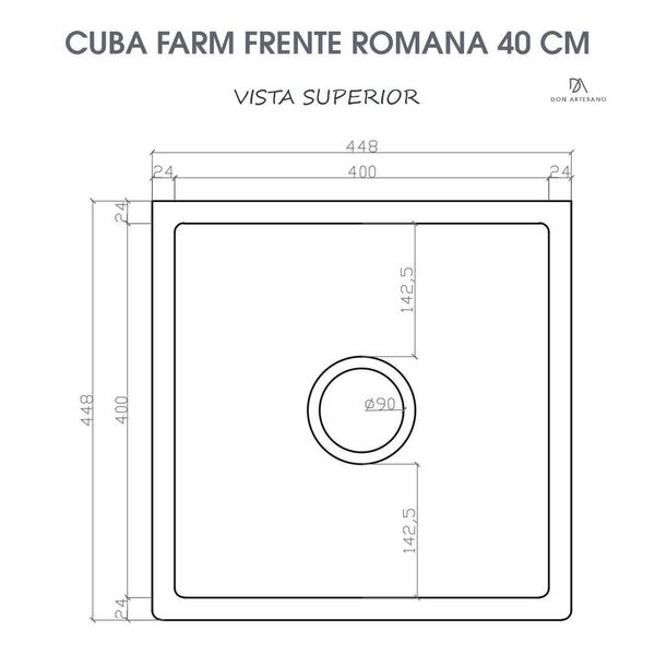 Imagem de Cuba Cozinha Farm Sink Frente Romana 40 Cm - Branca