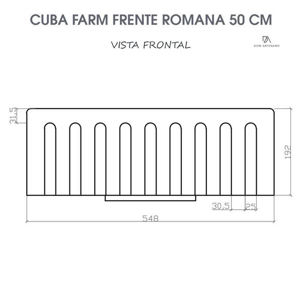 Imagem de Cuba Cozinha Farm Sink Frente Romana 50 Cm - Branca