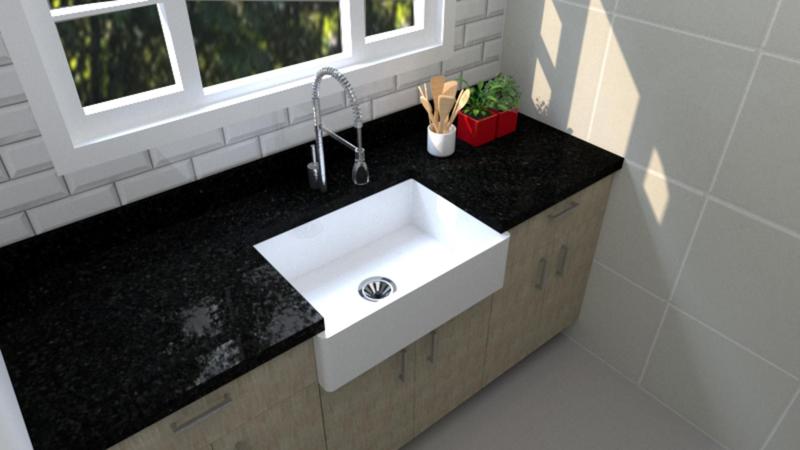 Imagem de Cuba Cozinha Farmhouse Sink 50 Cm Luxo E Organização