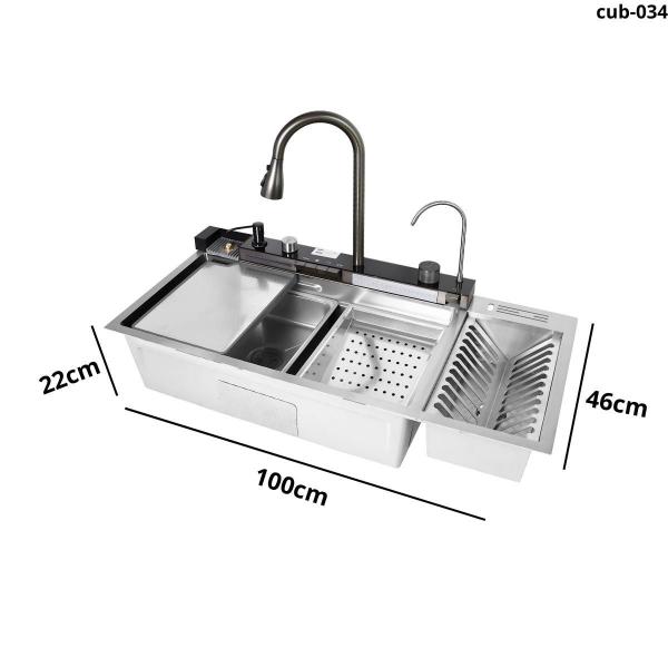 Imagem de Cuba Cozinha Gourmet Aço Inox 304 Multifuncional Com Calha