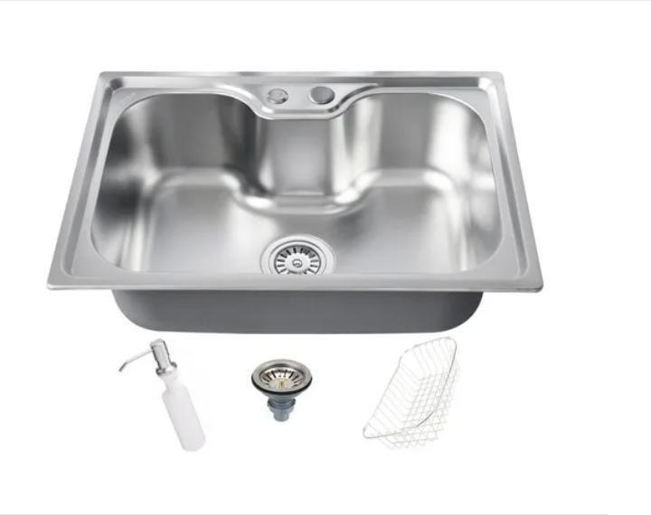 Imagem de Cuba Cozinha Gourmet Aço Inox 60X42 Cm + Torneira Flexível