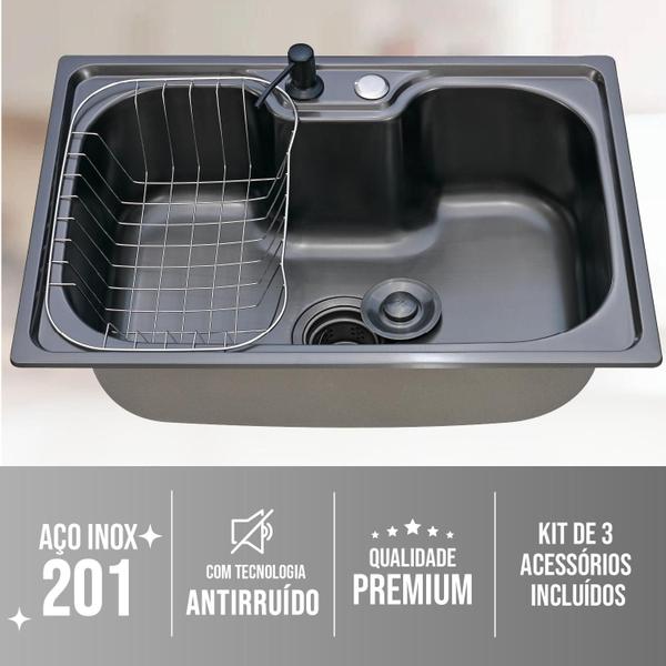Cuba Cozinha Gourmet Pia Aço Inox Preta Acessórios Embutir - Holtter Home Design Imagem de Cuba Cozinha Gourmet Pia Aço Inox Preta Acessórios Embutir