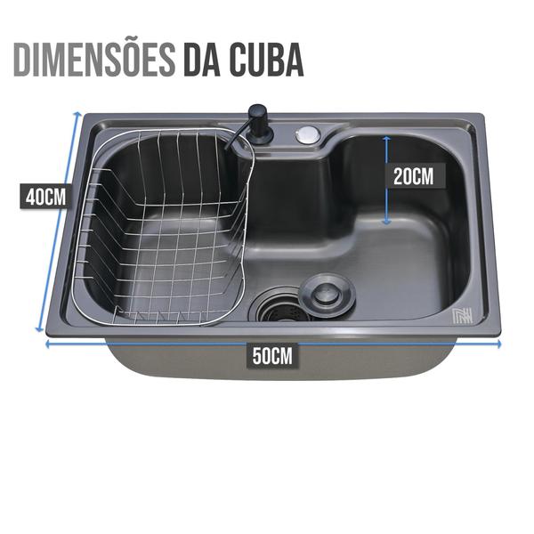 Cuba Cozinha Gourmet Pia Aço Inox Preta Acessórios Embutir - Holtter Home Design Imagem de Cuba Cozinha Gourmet Pia Aço Inox Preta Acessórios Embutir