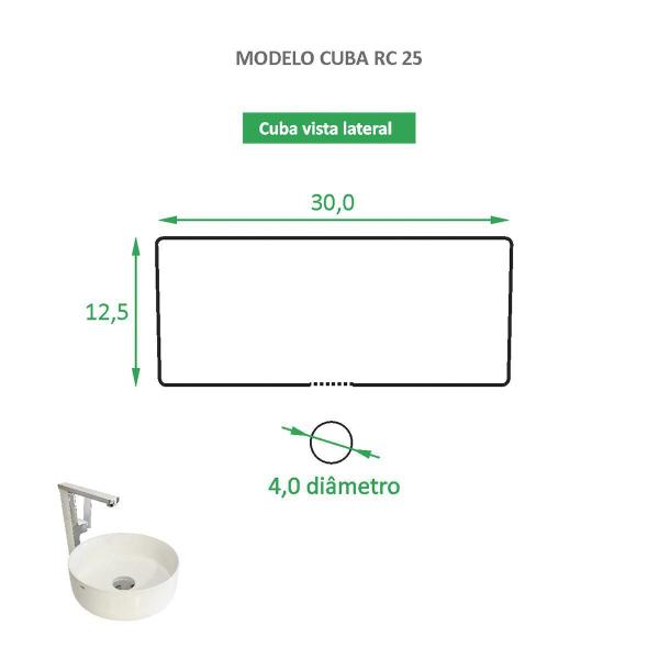 Cuba De Apoio Branca Cerâmica Reno Rc 25 Imagem de Cuba De Apoio Branca Cerâmica Reno Rc 25