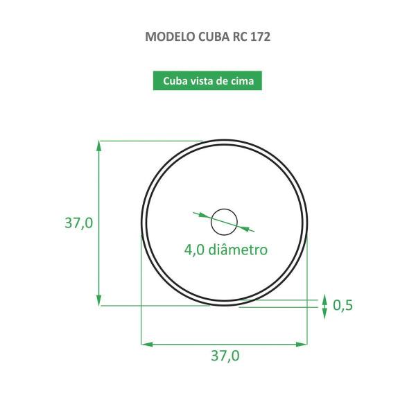 Imagem de Cuba De Apoio Branca E Preto Cerâmica Reno Rc 172