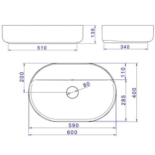 Imagem de Cuba De Apoio Deca 60X40 L.14060.M.94 Oval Ébano Fosco