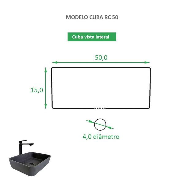 Imagem de Cuba de Apoio em Cimento  - Reno RC 50.