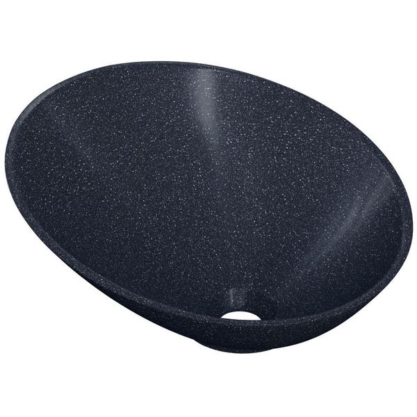 Imagem de Cuba de Apoio Meia Lua Para Banheiro Lavabo C01 BM38W Preto Granit - Lyam