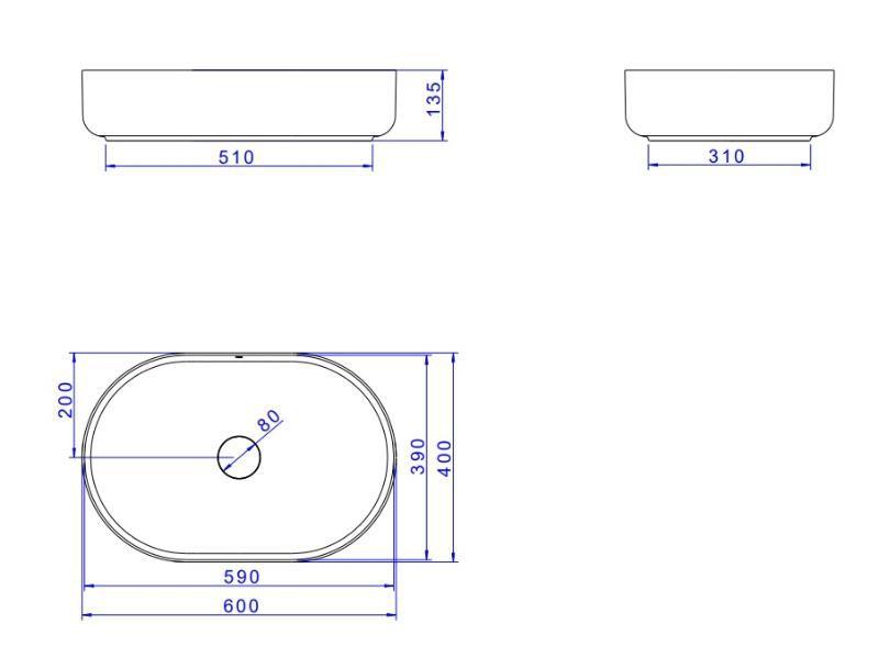 Imagem de Cuba de Apoio Oval Branco - L.14060.17