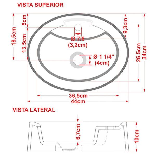 Imagem de Cuba de Apoio Oval C01 Para Banheiro Onix O43 Amarelo - Lyam Decor