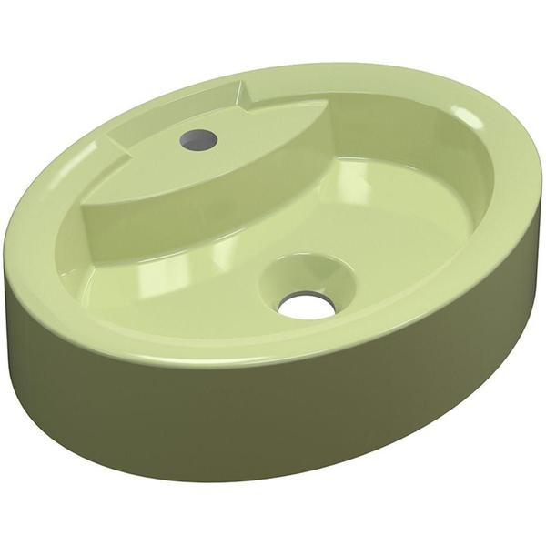 Imagem de Cuba de Apoio Oval C01 Para Banheiro Onix O43 Verde Acqua - Lyam Decor